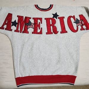 Vintage 90s Legends Athletic "America" Stitched/Embroidered Crewneck Sweatshirt